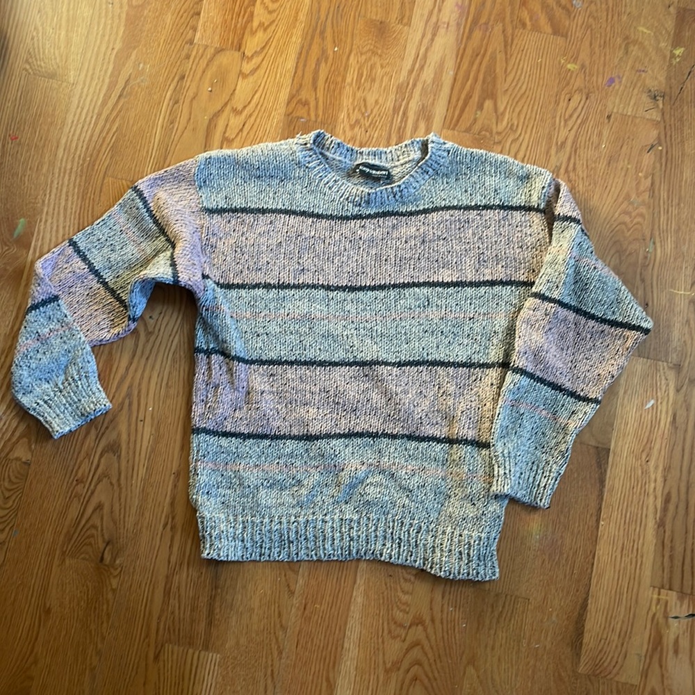 Vintage oversized baby pink and grey sweater
